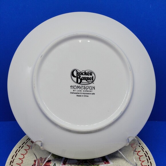 Cracker Barrel Homespun By Lori Siebert 8" Salad Plates Bundle Of 4 - Picture 5 of 9